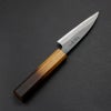 元兼 ペティナイフ 90mm 両刃 青紙スーパー 割込み 黒打ち仕上げ 焼き漆柄 土佐打ち刃物 極上品 裏
