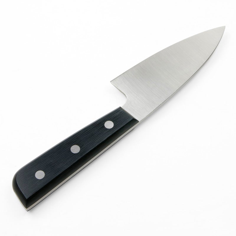 津保吉金 出刃包丁 片刃 120mm モリブデンステンレス鋼 黒合板柄 裏