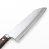 三徳包丁 165mm 両刃 V金10号 割込み 槌目ダマスカス17層  口金付き スコッチ柄 刃