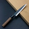 清兼 柳刃包丁 150mm 両刃 青紙スーパー 割込み 黒打ち仕上げ クルミ柄 規格外品 全体