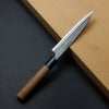 清兼 柳刃包丁 150mm 両刃 青紙スーパー 割込み 黒打ち仕上げ クルミ柄 規格外品 裏