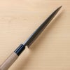 柳刃包丁 150mm 両刃 青紙スーパー 割込み 黒打ち仕上げ クルミ柄 規格外品 峰