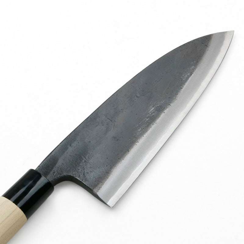 出刃包丁 両刃 180mm 白紙1号 割込み 黒打ち仕上げ 高級品 規格外品 刃
