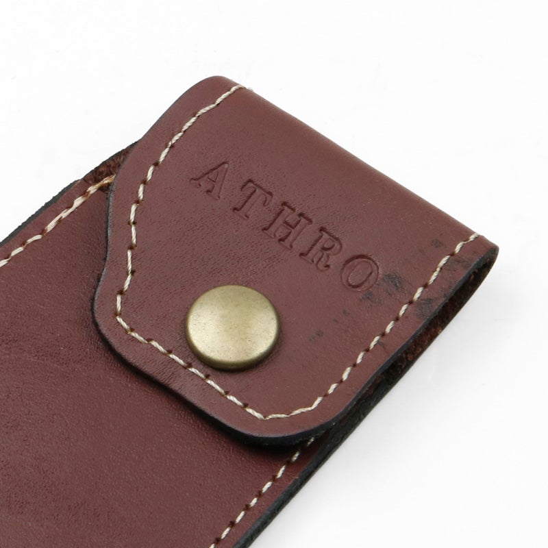 ATHRO アスロ ソムリエナイフ用 革ケース ワインレッド 規格外品 拡大