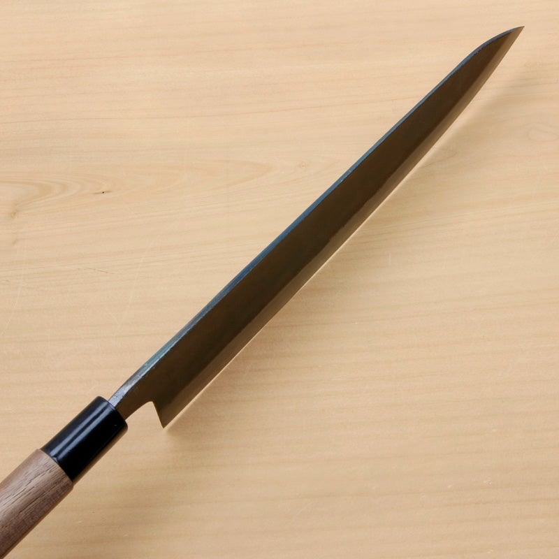 牛刀 240mm 両刃 青紙スーパー 割込み 黒打ち仕上げ クルミ柄 規格外品 峰