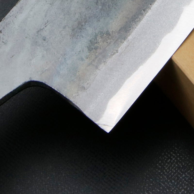 牛刀 240mm 両刃 青紙スーパー 割込み 黒打ち仕上げ クルミ柄 規格外品 拡大