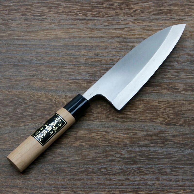 出刃包丁 片刃 165mm 銀三ステンレス 桜柄 一般家庭用 規格外品 全体