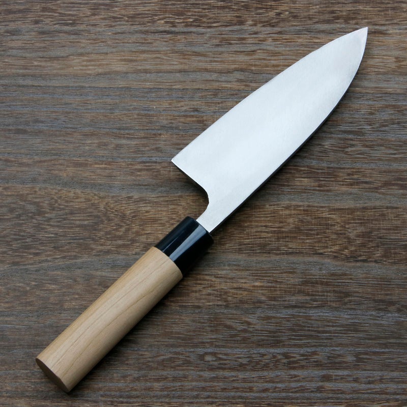 出刃包丁 片刃 165mm 銀三ステンレス 桜柄 一般家庭用 規格外品 裏